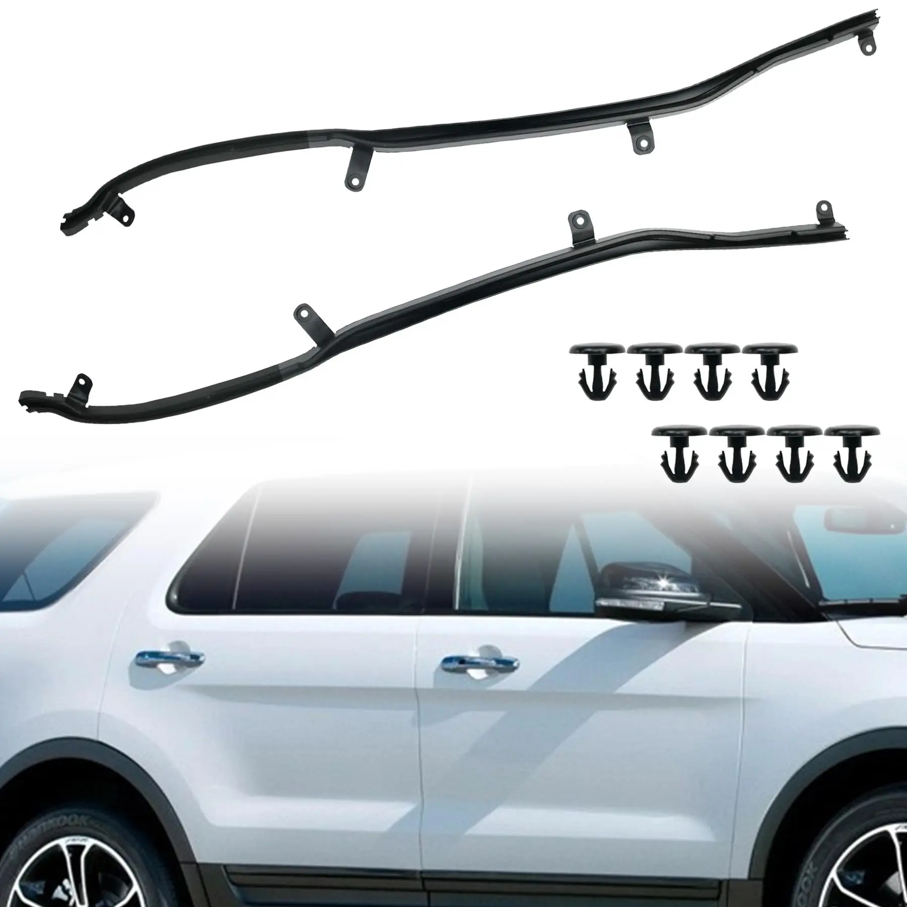 

Rear Door Weatherstrip Seal Set For Ford Explorer 2011–2019 Left And Right Side Replacement