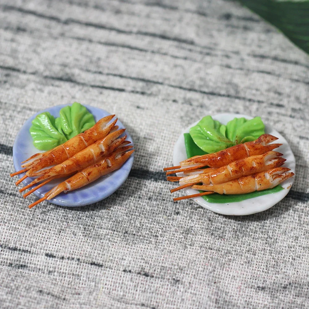 1/12 Poppenhuis Miniatuur Barbecue Voedsel Plaat Mini Kebab Voedsel Lade Model Speelgoed voor Poppenhuis Accessoires Decoratie ob11 bjd
