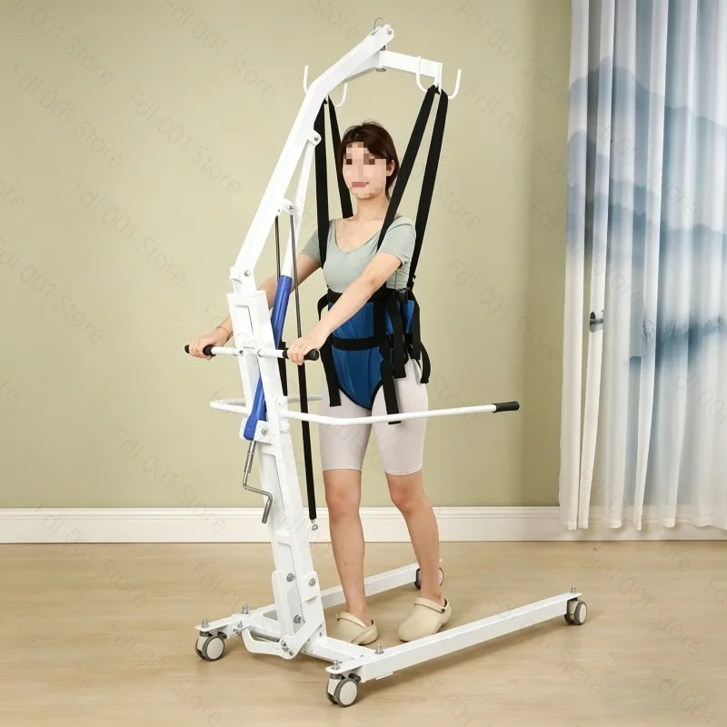 Elderly Patient Transfer Lift - Manual Hydraulic Hoist for Bathroom/Toilet, Home Care for Disabled