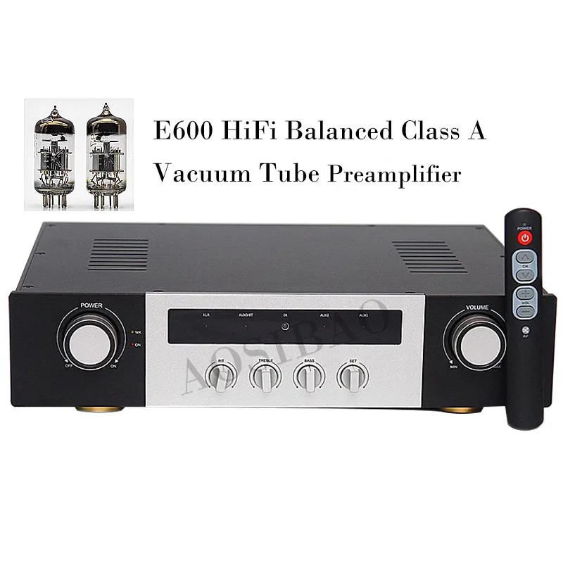 AIYIMA SMSL E600 Vacuum Tube Preamplifier Balanced Class A Electronic tube Preamp Remote control Bluetooth 5.1 HiFi Amp Audio