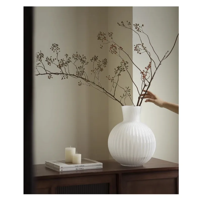 

French medieval glass vase ornament, living room desktop flower arrangement decoration, model room decoration