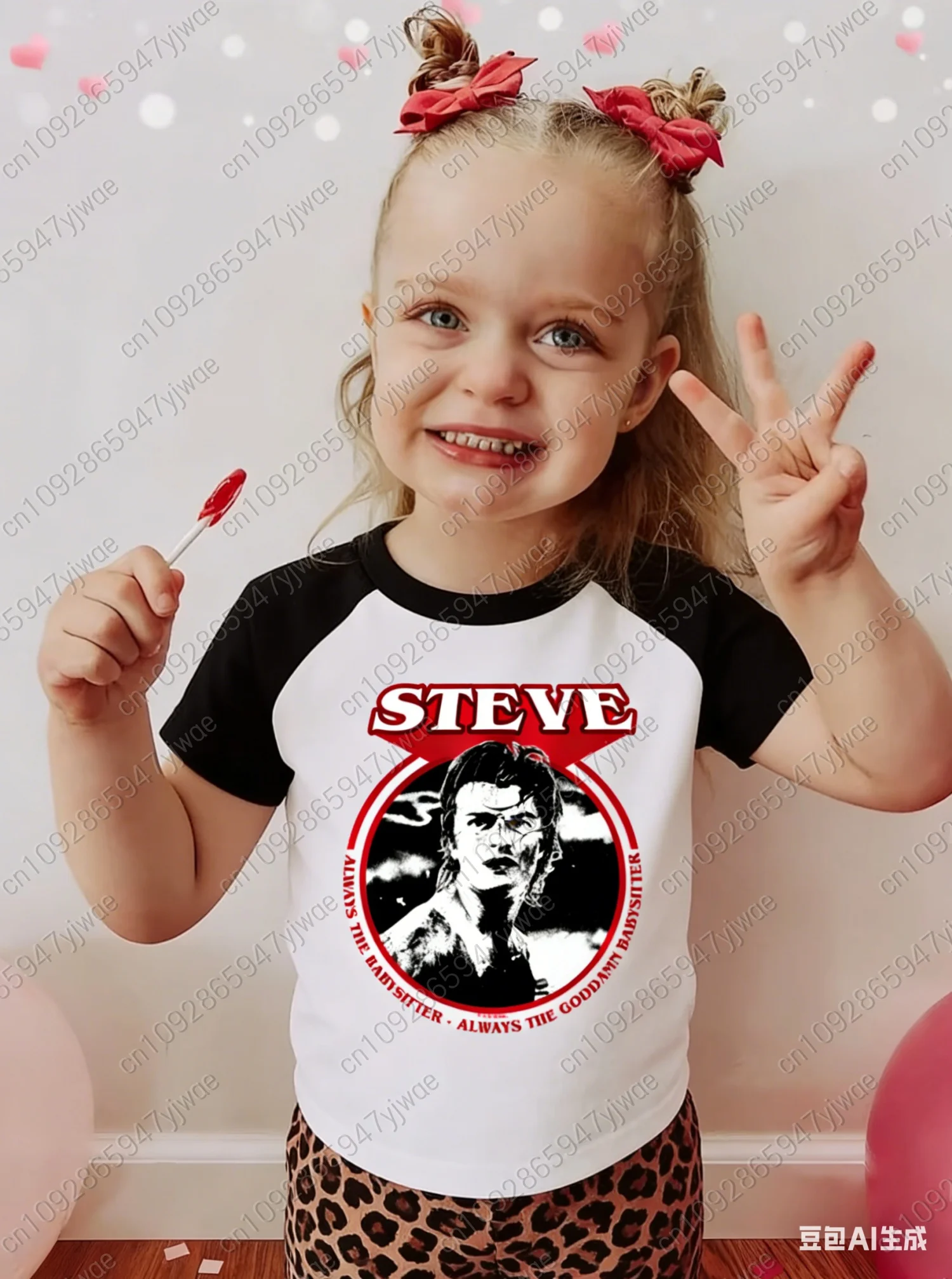 أنا أحب ستيف هارينجتون المرأة الطفل الجرافيك تي شيرت عالية الجودة الأطفال قصيرة الأكمام س الرقبة الشارع الشهير أفضل الرجال والنساء تيز