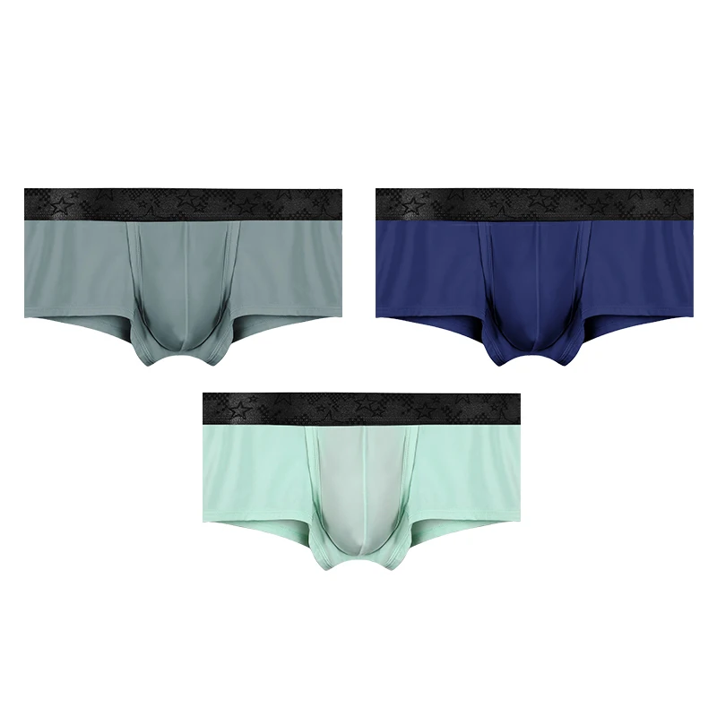 1 Stück Spermatic-Unterhose für Herren, Eisseide, Sommer, dünne Skrotal-Buttonstock-Boxershorts aus geteilter Krampfadern für Jungen
