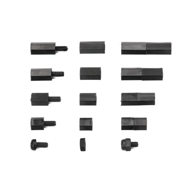 180Pcs Black M3 Nylon Hex Spacers Male/Female Screws Nuts Stand-off Kit With Plastic Box For Electronics PC Board