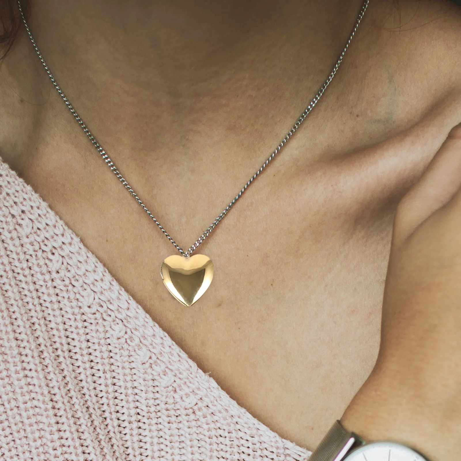 Heart Photo Locket Charm Stainless Steel Small Compact Pendant for DIY Jewelry Making Necklace Craft Gift Locket Charms