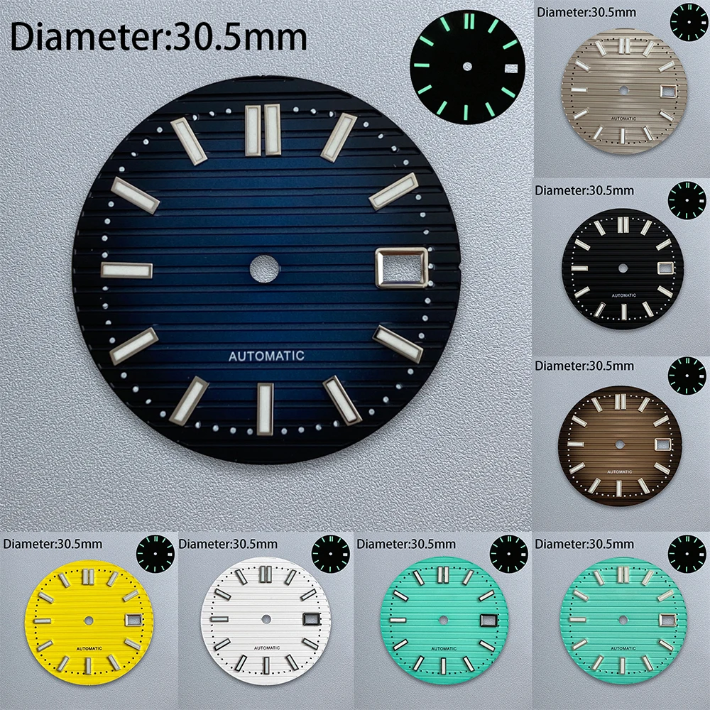 

30.5mm S Logo Dial Fit NH35/NH36/4R/7S Japanese Automatic Movement Green Luminous High-Quality Watch Modification Accessories