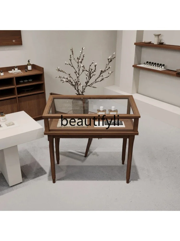 

ls 27Fashion Jewelry Jewelry Store Jade Necklace Boutique Silver Jewelry Retro Display Cabinet Display Nakajima Cabinet