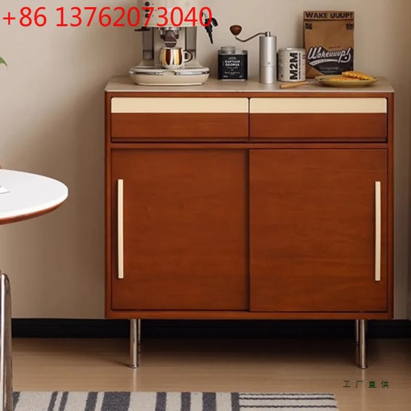

Medieval Color Living Room Cabinet Durable Sleek Matching Dining Side Cabinet Retro Contrasting Home Furniture