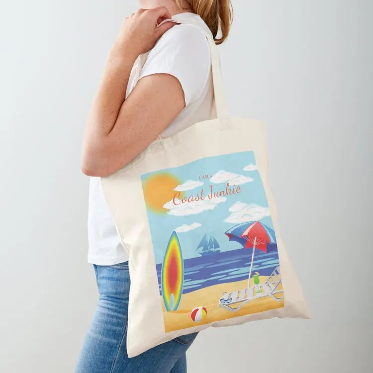 I am a coast junkie Tote Bag shopping bag tote bag custom Beach cute tote