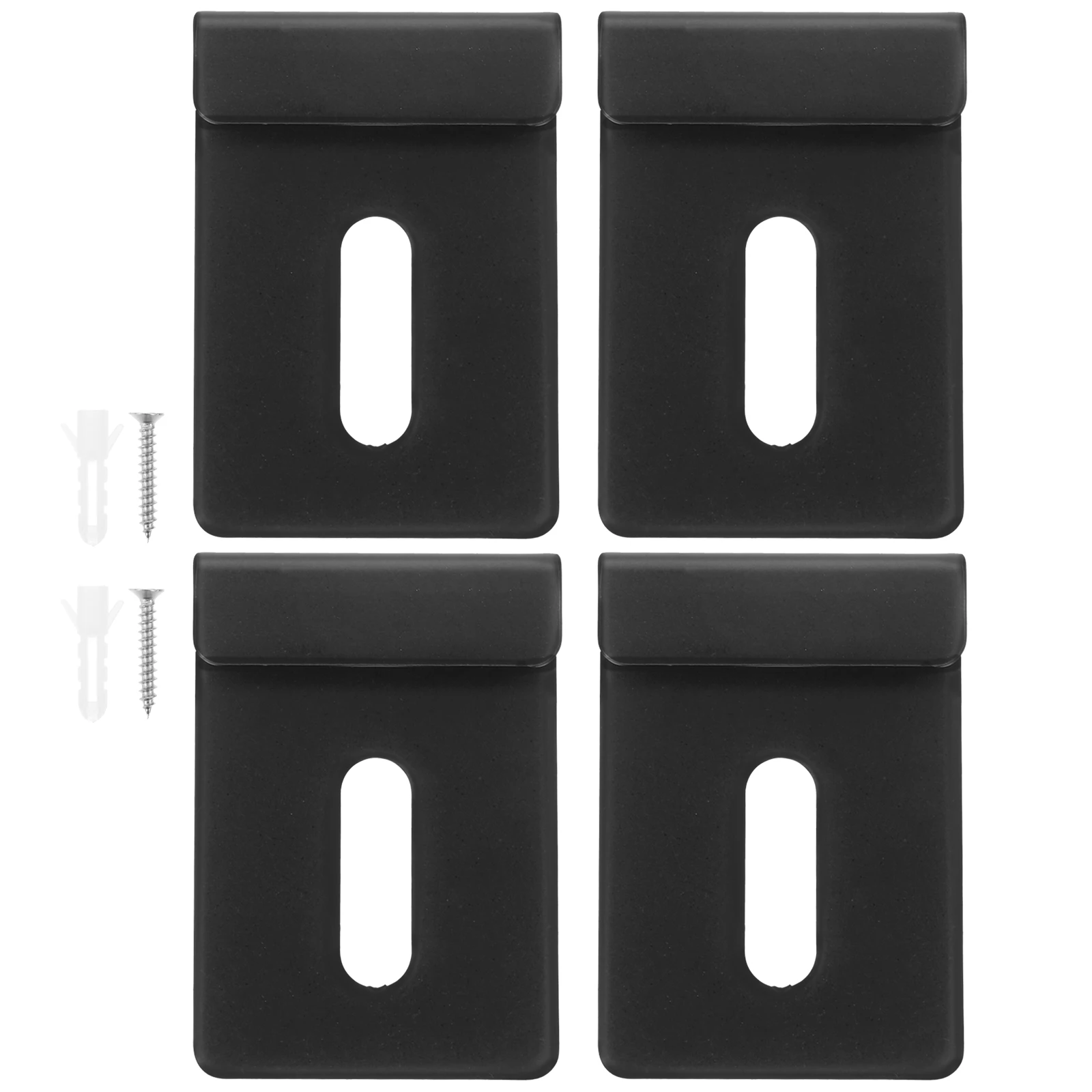 4 Pcs Mirror Brackets Stainless Steel Heavy Duty Wall Mount Frameless Mirror Holder Black Screw Installation Hardware