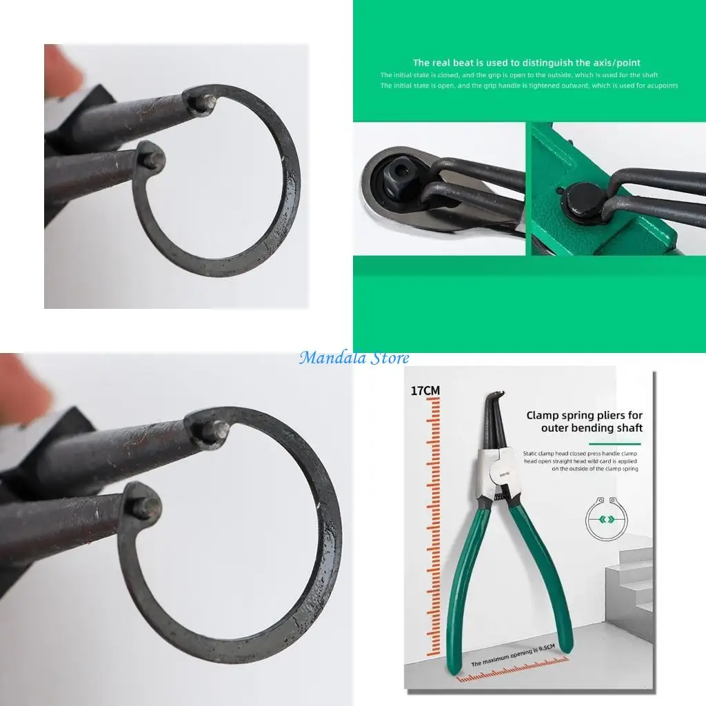 

U2JC Circlip Pliers Set Straight Curved Tipped Nozzle Hand Pliers Heat Treated Spring Pliers High Hardness Rust Resistance