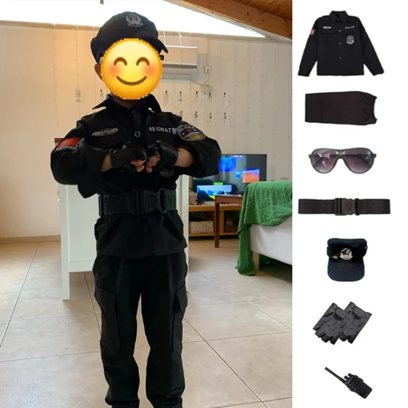 Uniforme de policía para niños, disfraz de policía, uniforme militar especial del ejército, conjunto de ropa de actuación de Halloween para exteriores, 2022