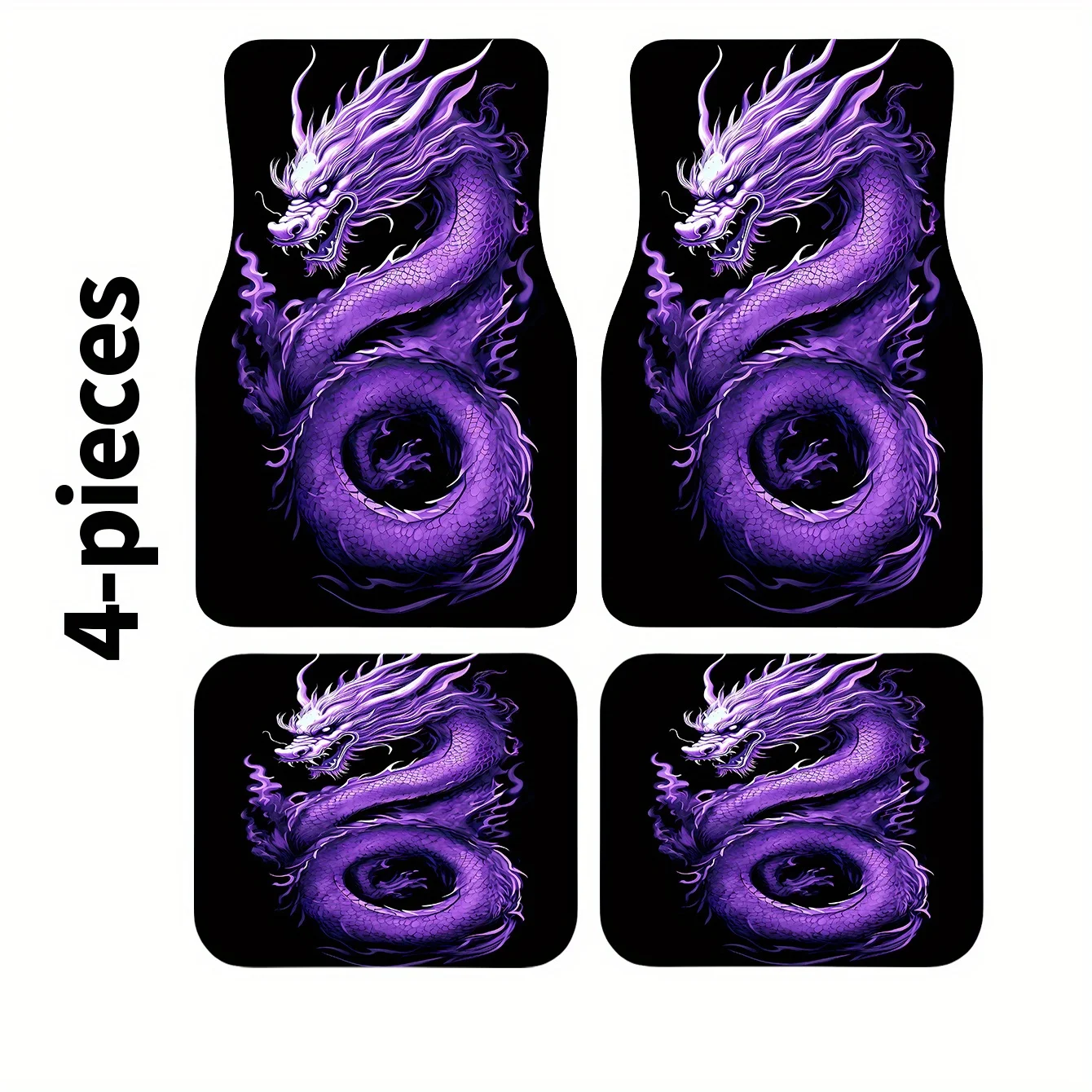 

4pcs Set Of Premium Shiryu Printed Car Mats | Easy To Clean And Maintain, Stylish And Avant-Garde Interior, Universally Applicab