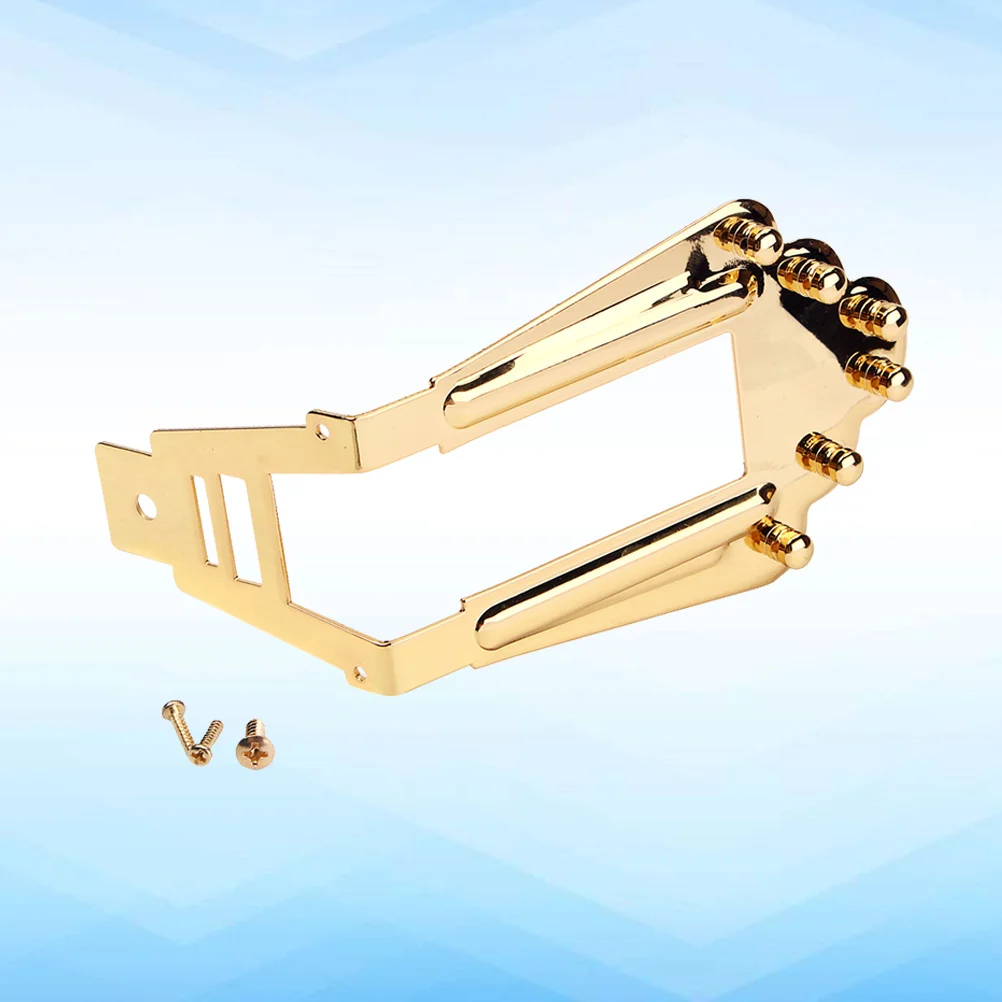

Ga413 Gold Vintage Guitar Bridge Tailpiece Adjustable Height Durable Metal for 6-String Arched Jazz Guitar Parts Accessories