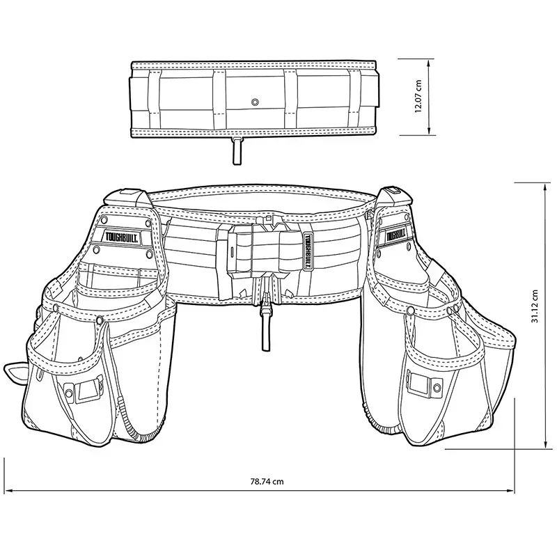 TOUGHBUILT TB-CT-111-3P 3pc Tradesman Tool Belt Set Woodworking Decoration Installation Storage Combo Waist Mounted Tool Pouch
