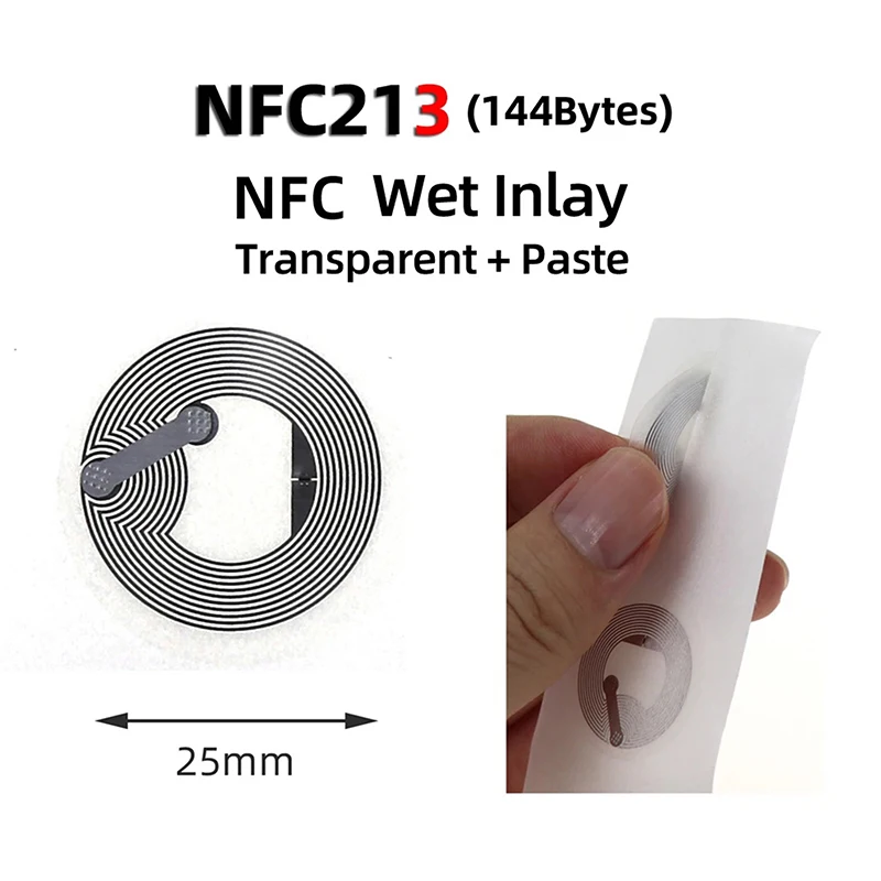 10Pcs Ntag213 Ntag215 NFC Tag Sticker 13.56MHz ISO14443A Label Phone Available RFID Adhesive Label