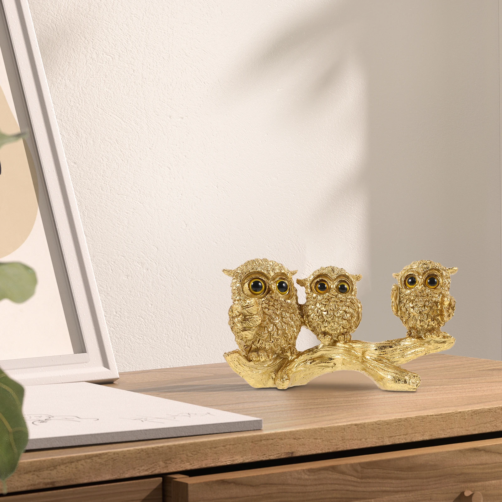 

Owl Figurine Home Decor Resin Craft Statue Golden nament for Garden Patio Shelf Desktop Decoration Owl Sculpture Art