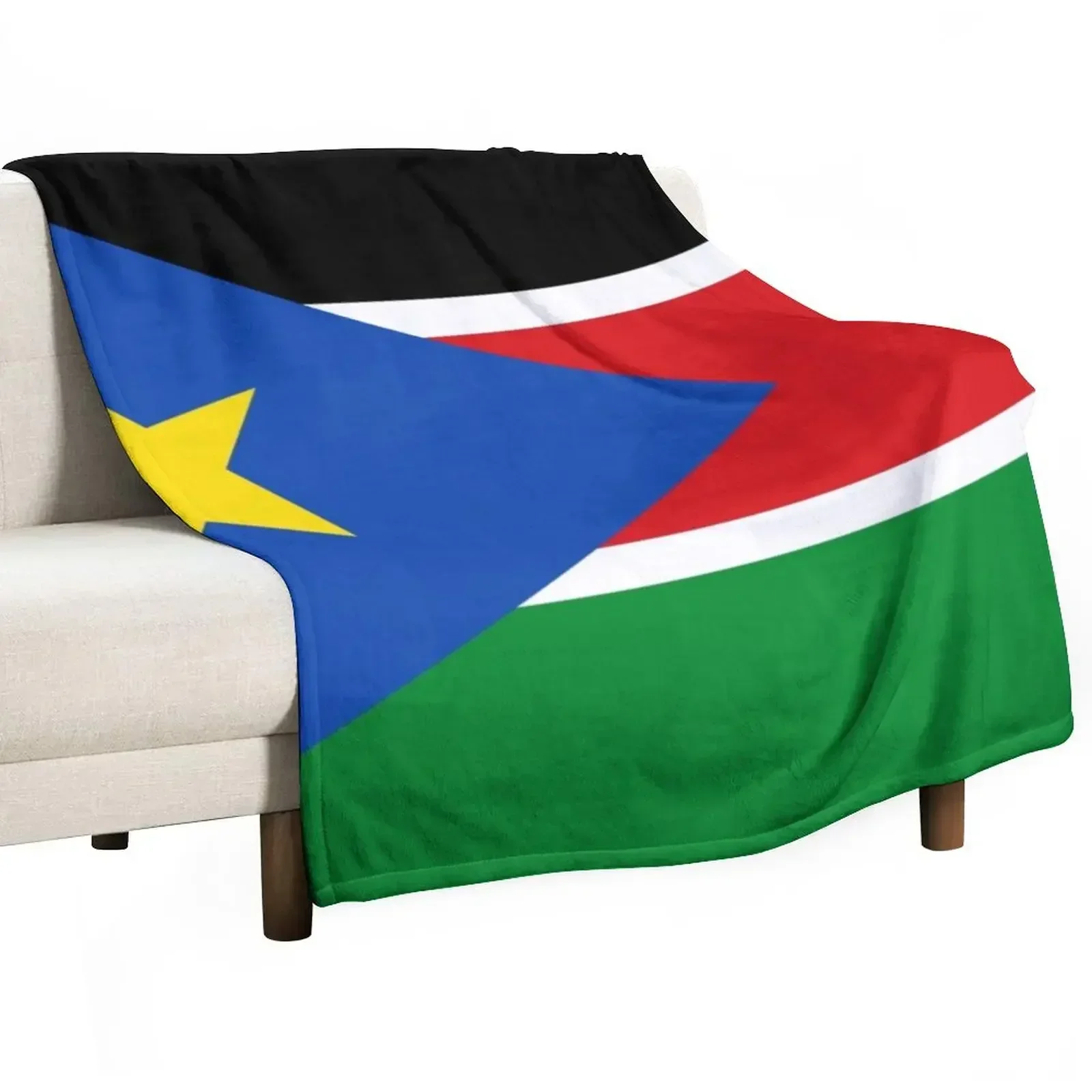 

Flag of South Sudan Throw Blanket Decorative Sofas Furrys Summer Blankets