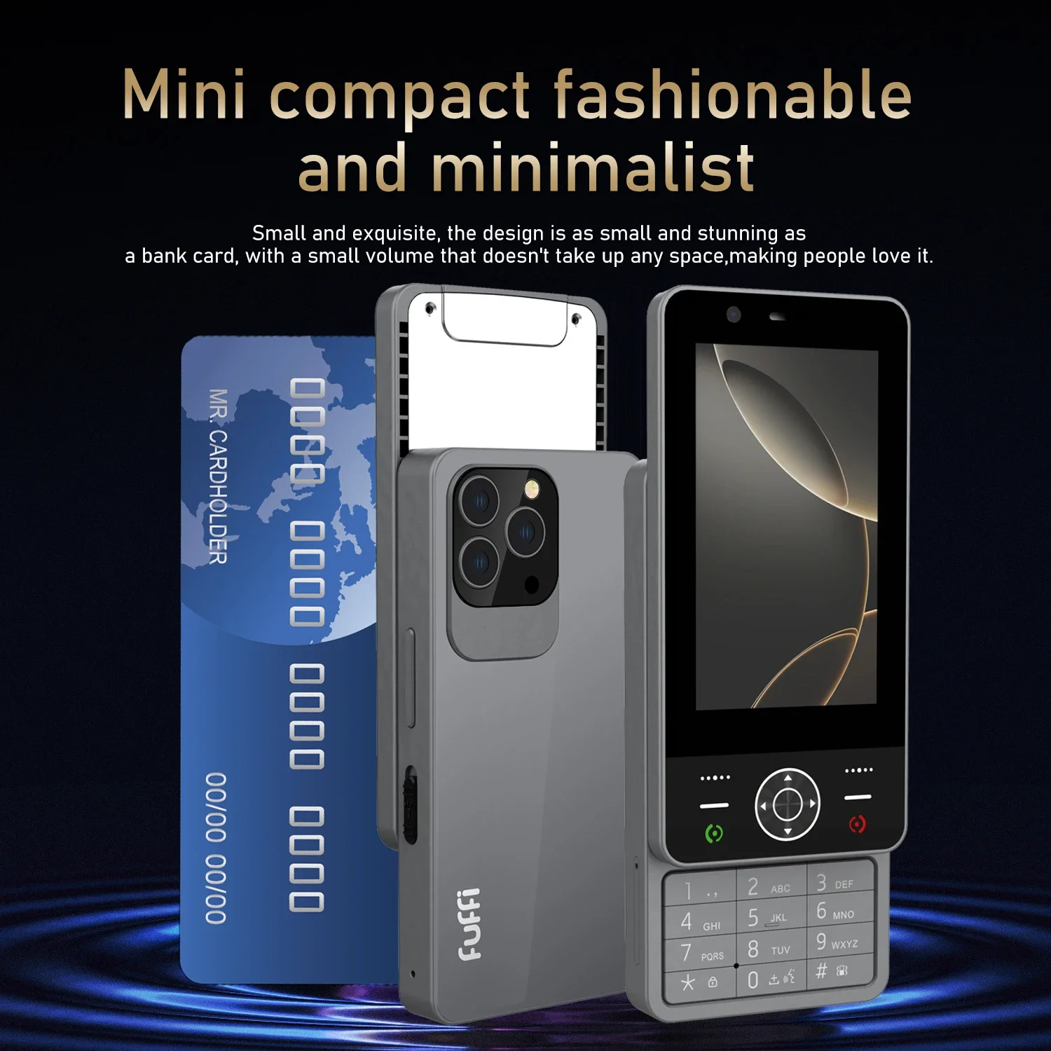 FUFFI S24 Pro Sliding Mini Phone 4.0 Inch HD Colorful Screen Phone Fun Feature Phone 4G Network Dual SIM Student Mobile Phone