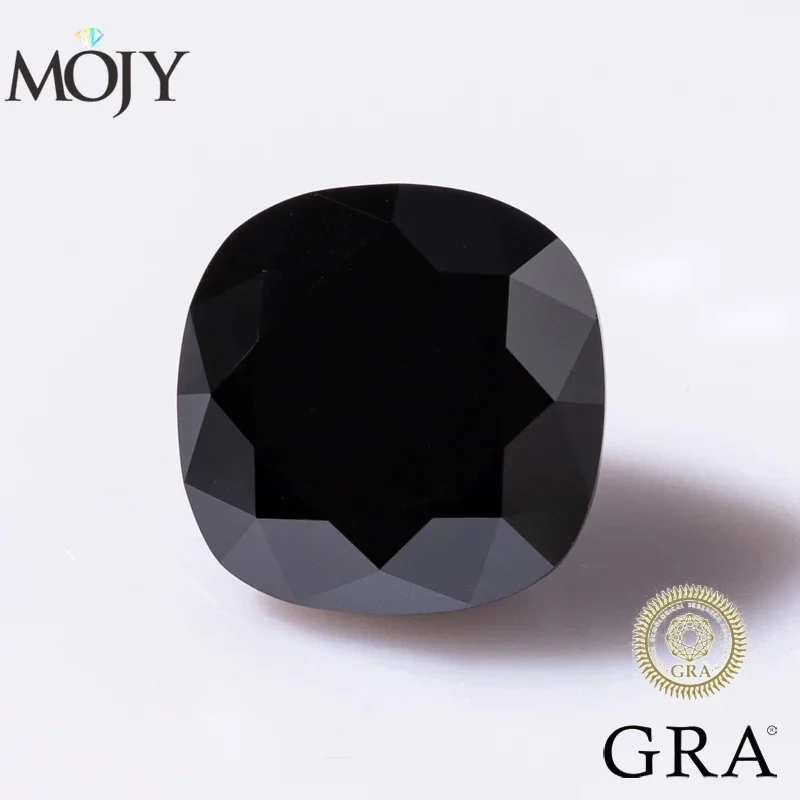 

MOJY Black Color Moissanite Loose Stone Cushion Cut 0.5~6.0ct Lab Gemstone Pass Diamond Tester with GRA Certificate Fine Jewelry