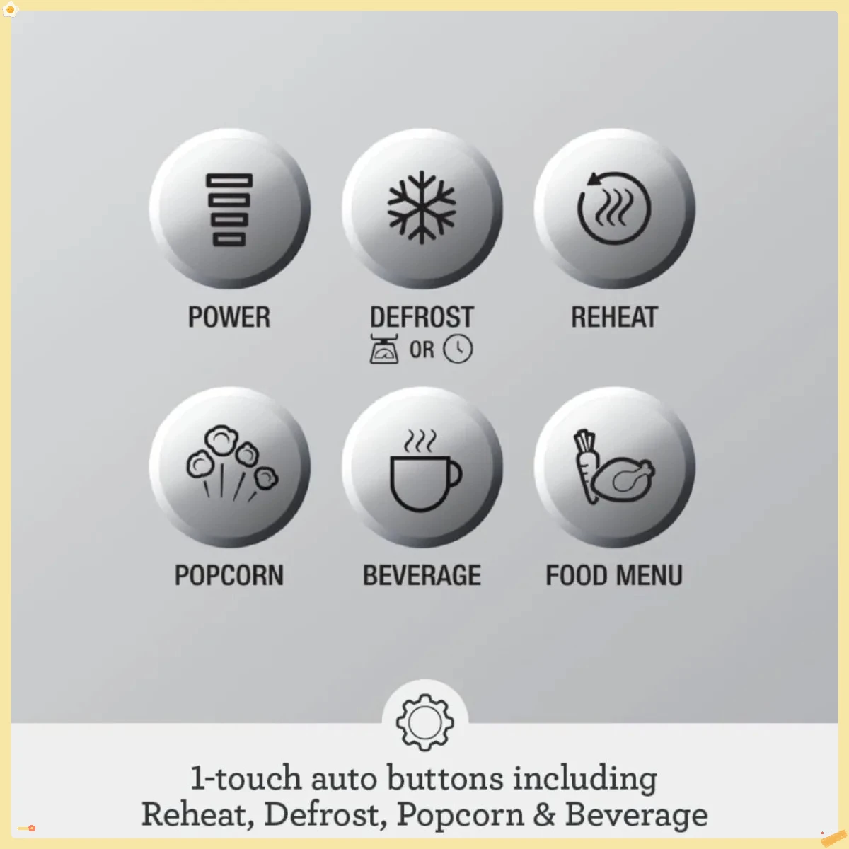 コンパクトな波型電子レンジ、ソフトクローズ機能付き、シルバーのデザインで、小さなキッチンに最適です。