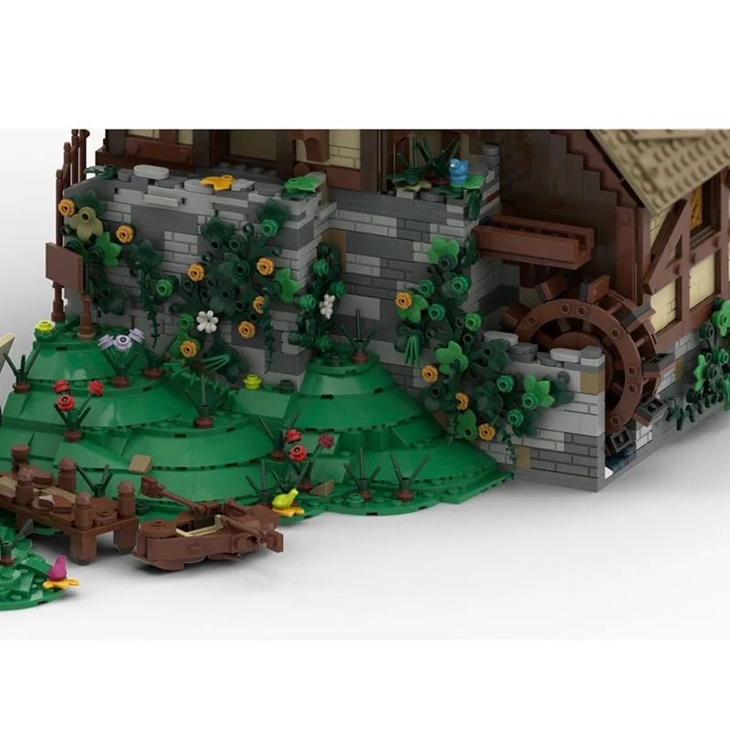 خواتم سحرية نموذج Moc قوالب بناء وحدات مطحنة منزل نموذج التكنولوجيا كتل عيد الميلاد لتقوم بها بنفسك لعبة هدايا البناء #6