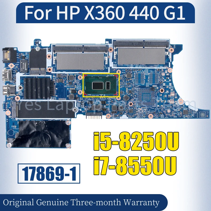 

17869-1 для HP X360 440 G1, материнская плата для ноутбука i5-8250U i7-8550U L28241-601 L28242-601, 100% протестированная материнская плата для ноутбука