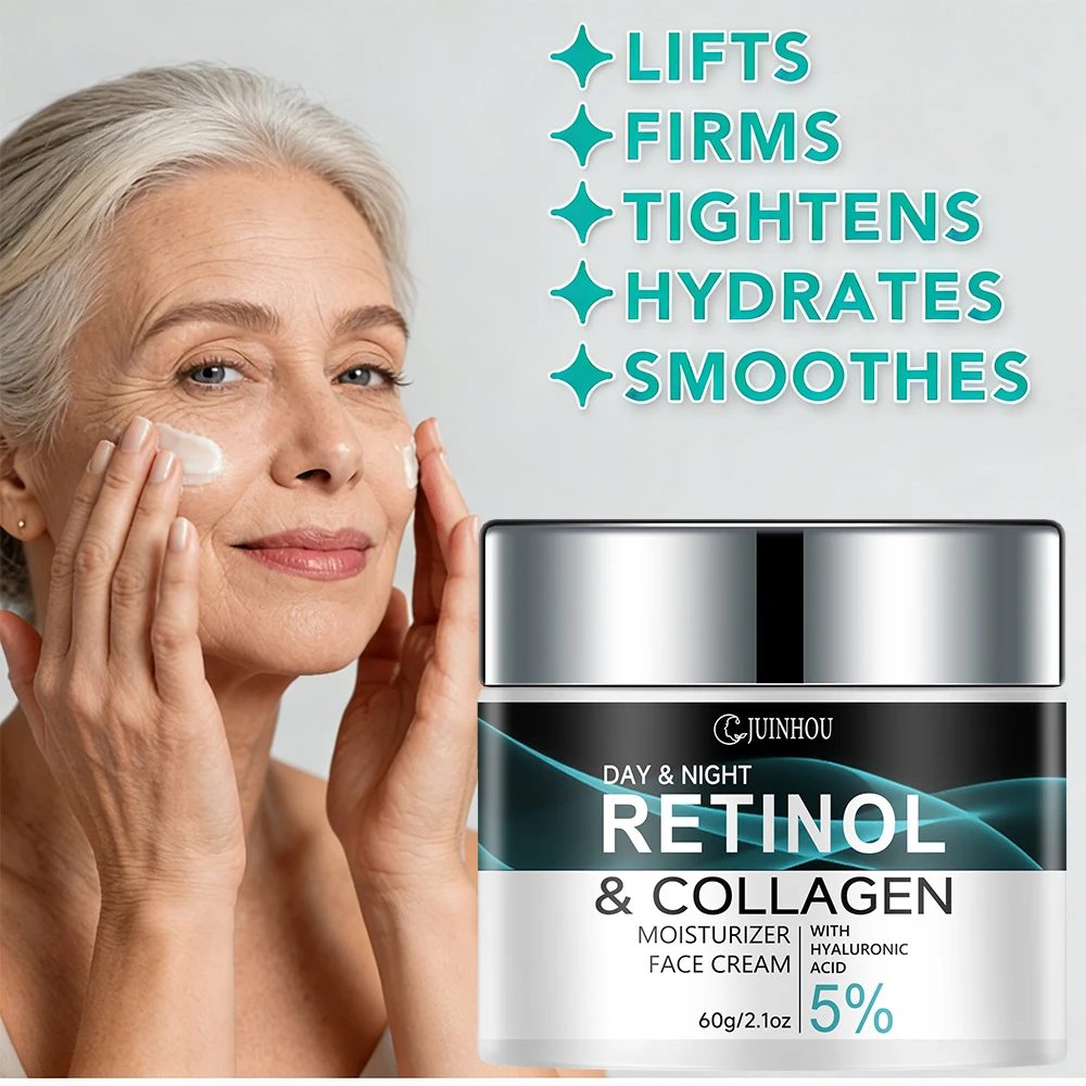 Crema de Colágeno con Retinol JUINHOU, Mejora la Elasticidad y la Luminosidad de la Piel, Suave y No Irritante, Absorción Profunda, Envío Rápido