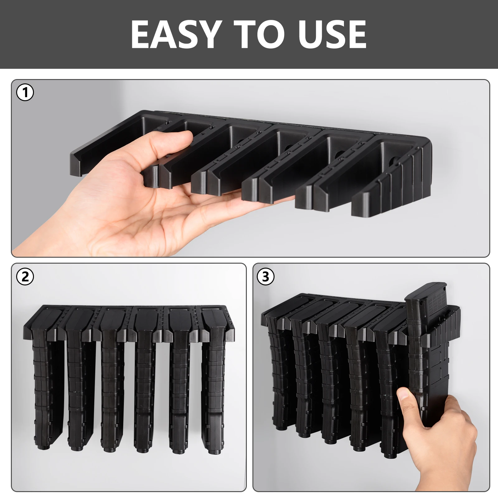 Adoreal แม่เหล็ก ABS 6 มาตรฐาน AR Rack Wall Mount AR MAG สําหรับ 5.56 .223 นิตยสาร Wall นิตยสารแม่เหล็ก AR MAG Organizer