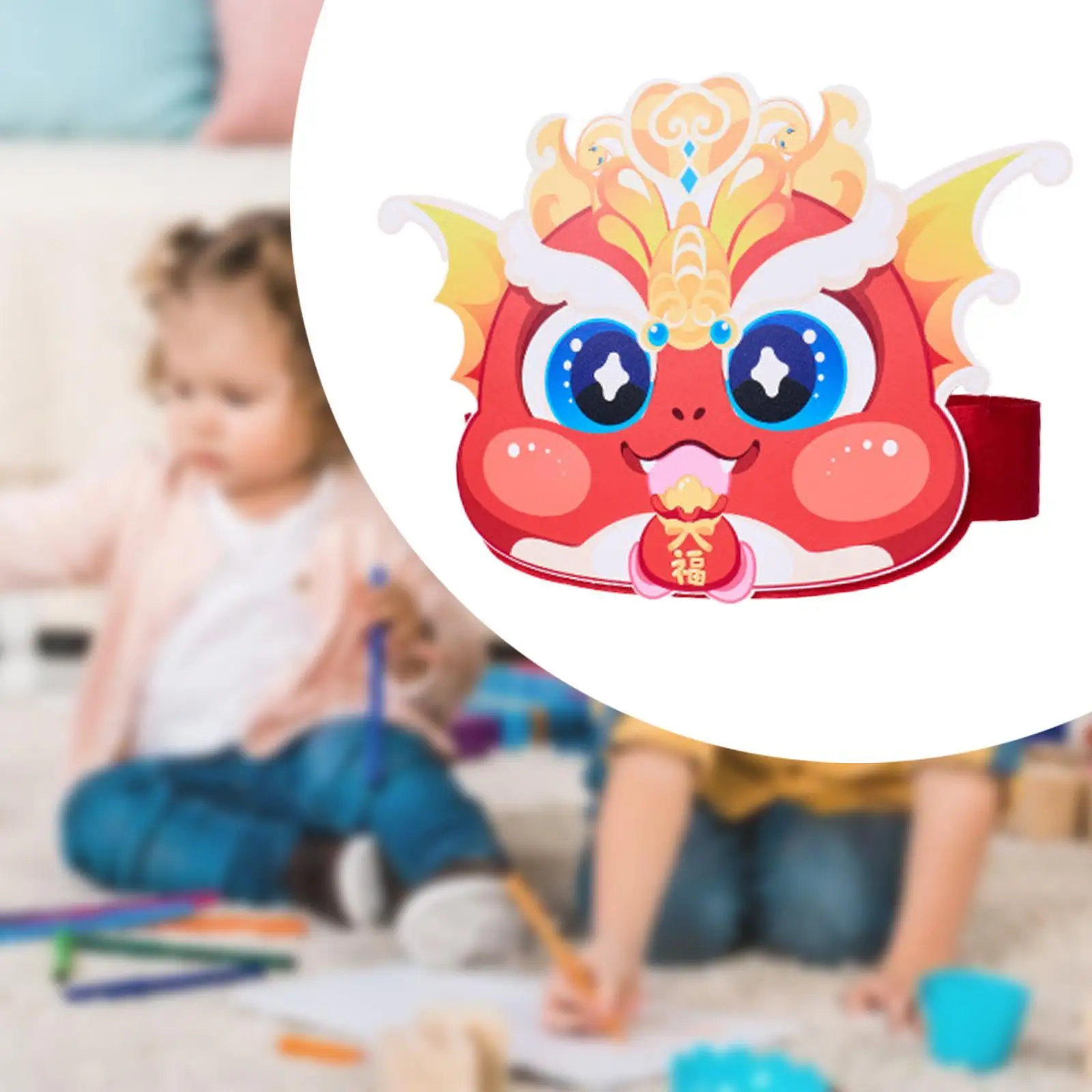 Crianças ano novo chinês cobra chapéu kit diy brinquedo para desempenho lanterna festival