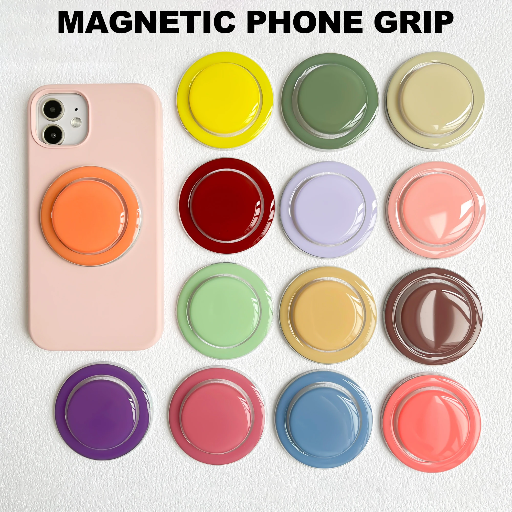 Magnetic Mobile Phone Grip Holder Poppings Socket Pocket Support for IPhone 17 Samsung Xiaomi Safe Ring Finger Expanding Stand