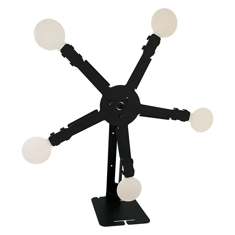 Resetting Rotate The Metal Shooting Target Stand With 5 Steel Plates For Pistol Airsoft BB Guns Targets Stand Kit Black