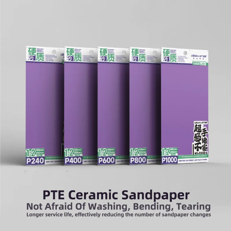 PTE Hard Ceramic Sandpaper Model Sanding Abrasive with High Cutting Power Durable No Fear of Washing for Precision Sanding