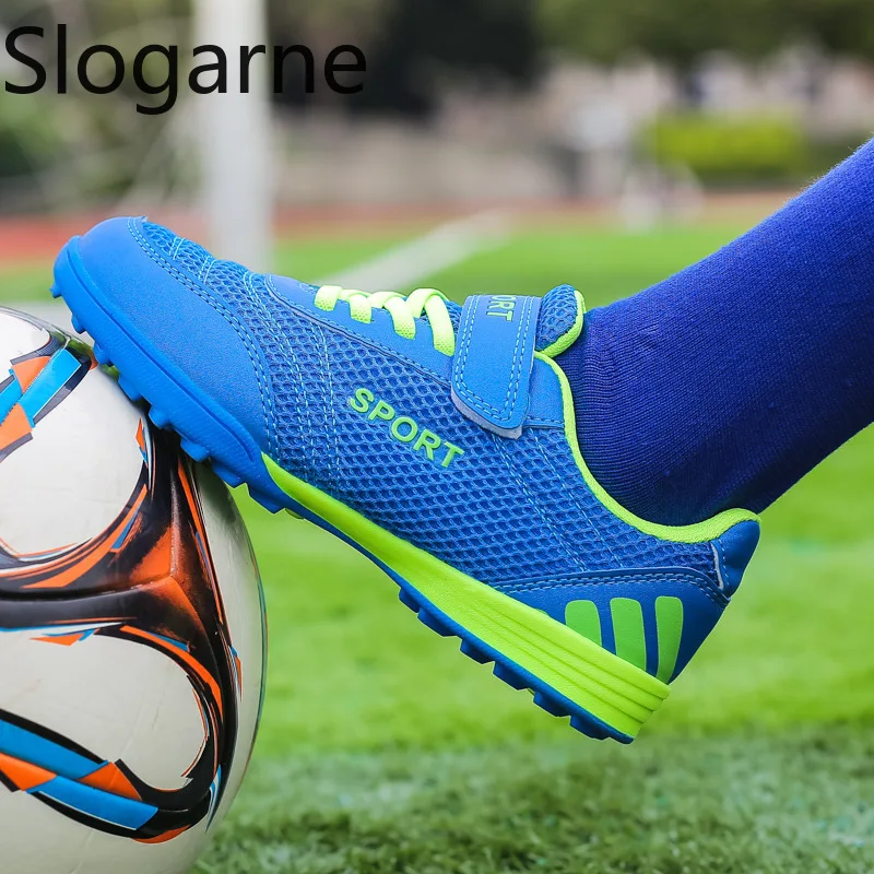 Children Cool Mesh Soccer Shoes Kids Non Slip Rubber Sole Training Shoes Boys Girl New Breathable Sports Sneakers Football Shoes