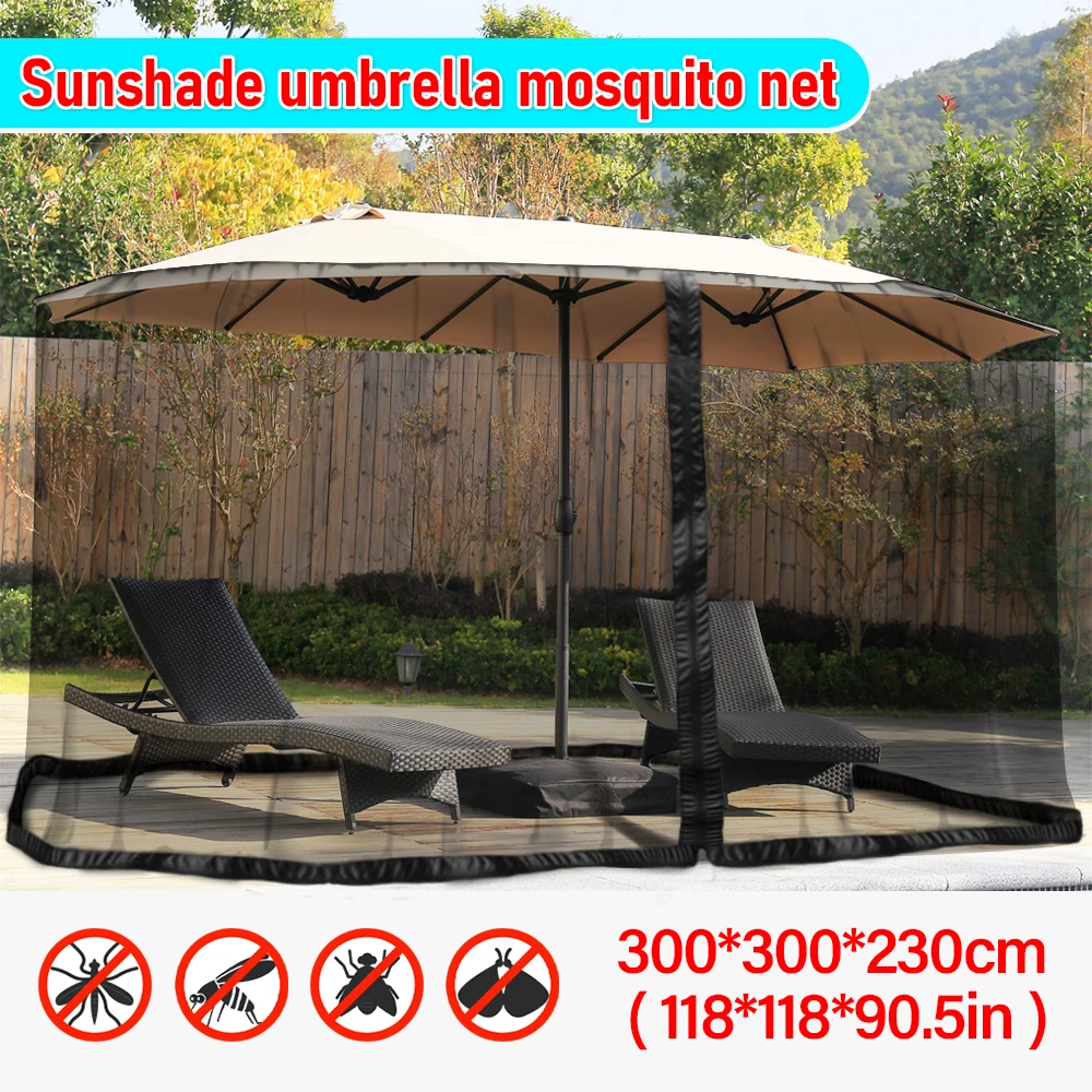 

300x300x230cm Outdoor Garden Mosquito Net Bed Umbrella Roman Umbrella Mesh Netting Mosquito Proof Insect Net Tent Double-door