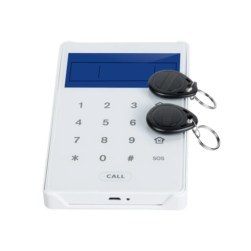 Two-way Password Keyboard Touch Keypad LCD Screen Botonera 868MHz Rfid Alarm with 2pc RFID Card Tag Arm/Disarm for Focus Panel