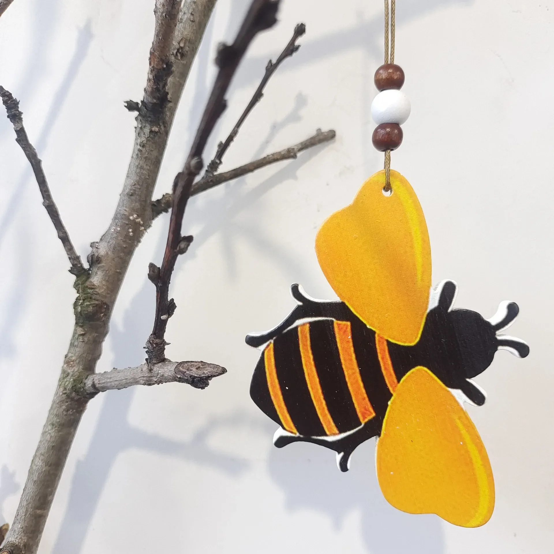 Wooden Bee Crafts Hanger Creative Countryside Style Wooden Bees Nest Decoration Bee Patterned  Bee kind Garden Decoration Plaque