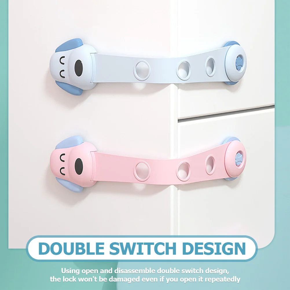 4 قطعة أقفال خزانة الطفل الطفل برهان أقفال الأدراج لاصق مزلاج السلامة لفرن الثلاجة الفريزر غسالة صحون خزائن قرصة #3