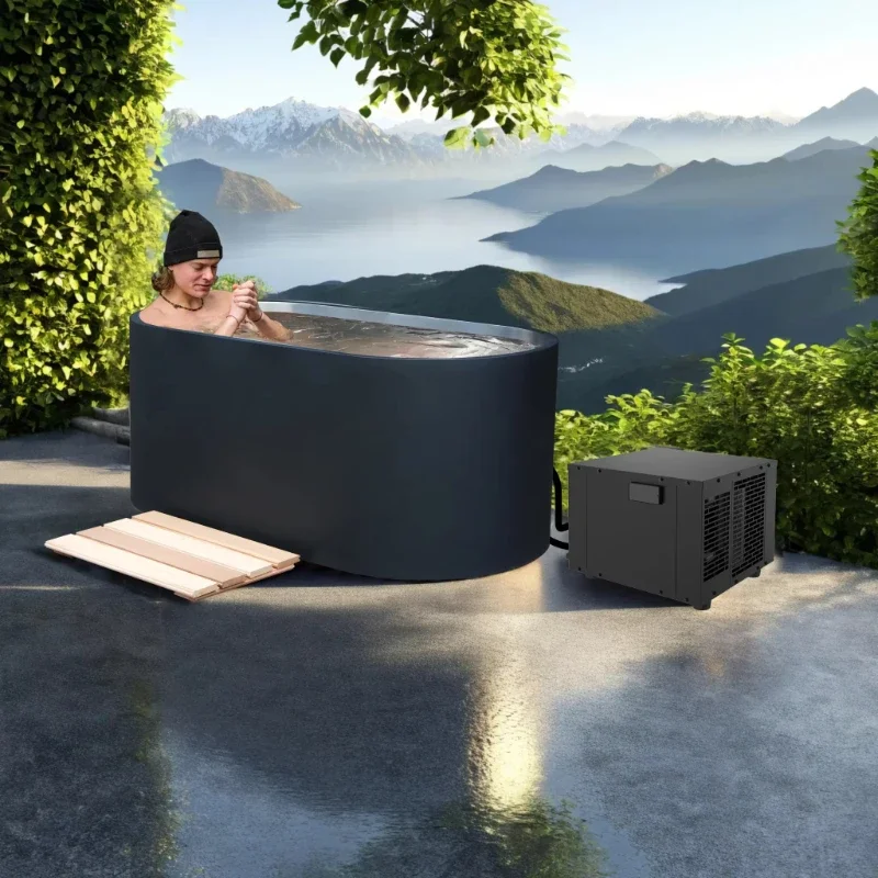 

304SS Spa Bath Single Full Body Cold Bath Ice Bath Indoor and Outdoor Use Hotel Cold Tub