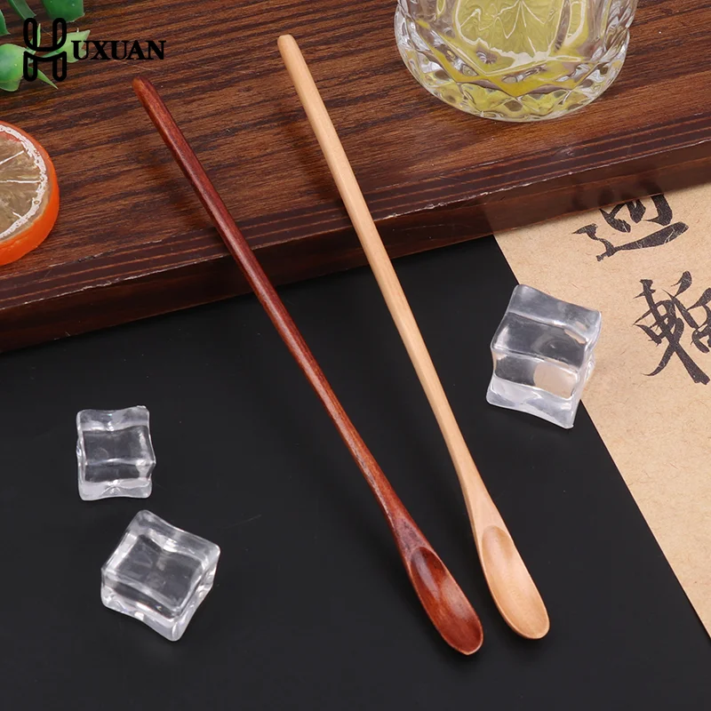 Japanese Cooking Honey Sugar Spoon Tea Coffee Stirring Spoons Long Handle Wooden Spoon Household Dessert Drink Spoon Small Spoon