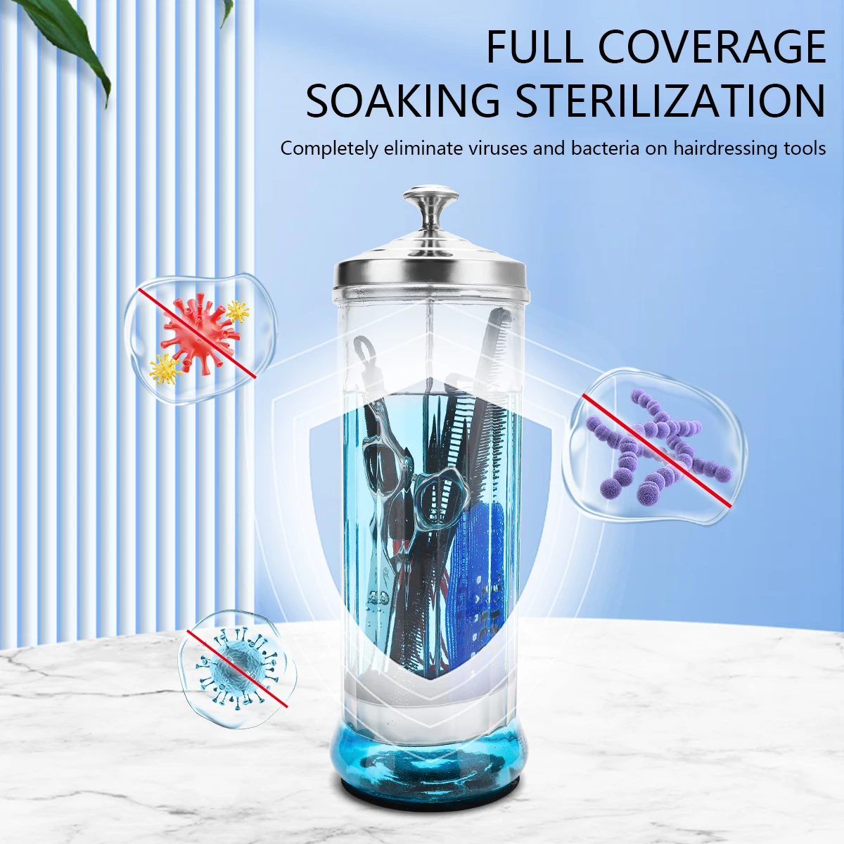 Beauty Manicurist Stainless Steel Filter Clean Sterilization Container Barber Tools Disinfection Jar Beauty Hair Salon Supplies