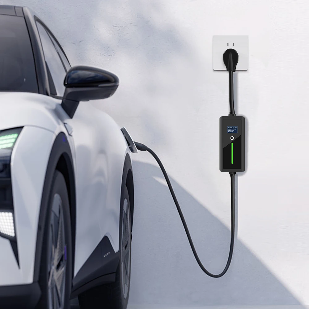 Type1 AC Charging Station with Display Screen Nema 14-50P Portable EV Charger