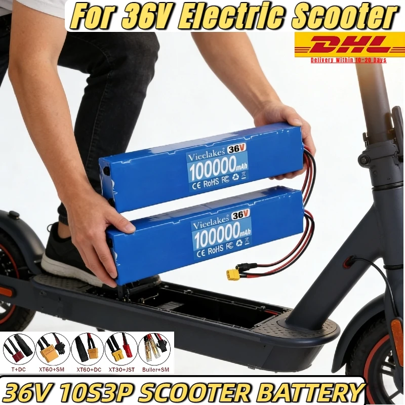 

10S3P 36V battery pack 18650 lithium battery, suitable for Xiaomi M365 electric scooter battery + 42V charger.