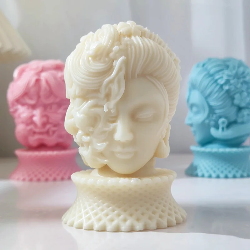 Candle silicone mold one piece at a time; beauty demon candle ornaments mold