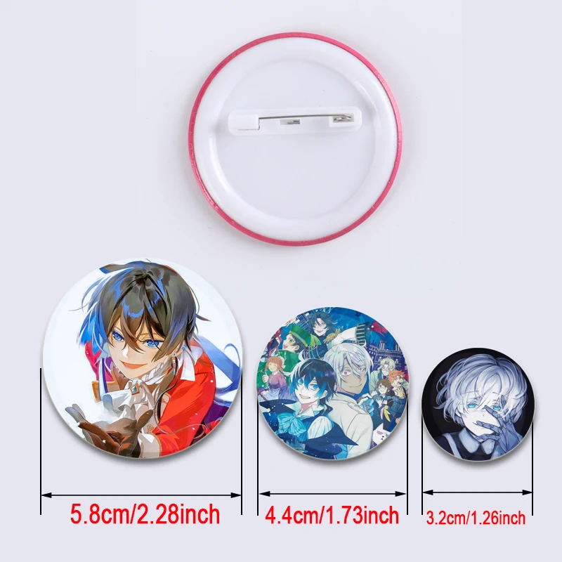 Round Cartoon Brooches The Case Study of Vanitas Pins Backpack Cothes Accessories Anime Collection Badge Hat Decoration 58mm