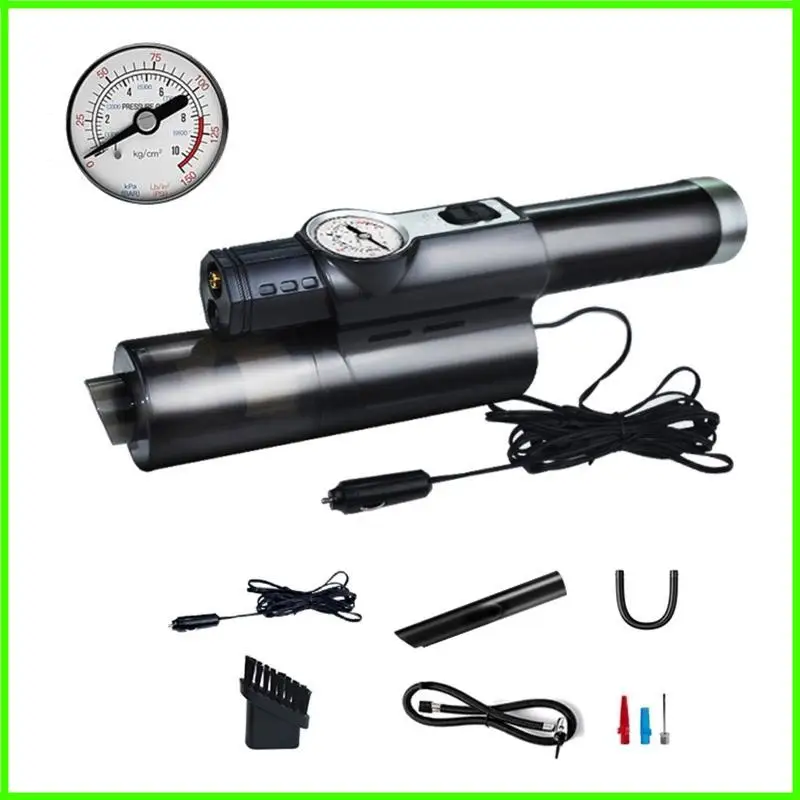 

4-in-1 Car Vacuum Cleaner Tire Inflator Air Compressor with Tyre Pressure Gauge