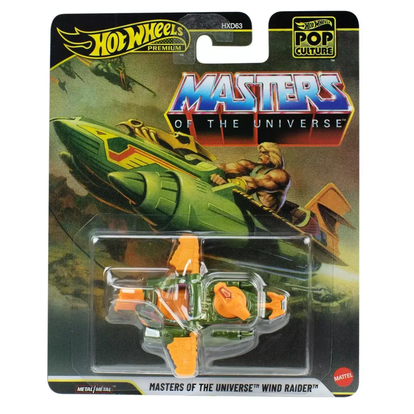 Coche original Hot Wheels Premium, juguetes de cultura pop, modelo de vehículo de colección a escala 1/64, Maestro del Universo, Wind Raider, regalo de cumpleaños