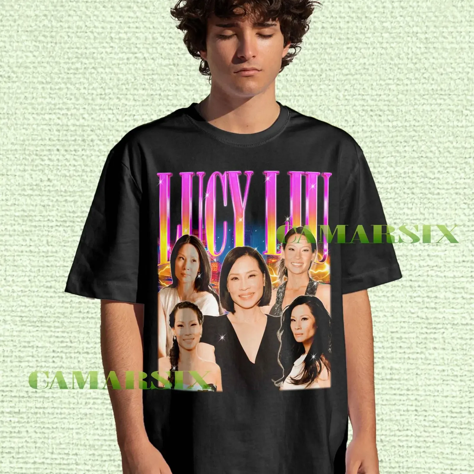 Vintage Lucy Liu Bootleg T Shirt Actress Fans Merch Casual  vintage Washed Breathable designer clothes fashion Soft streetwear
