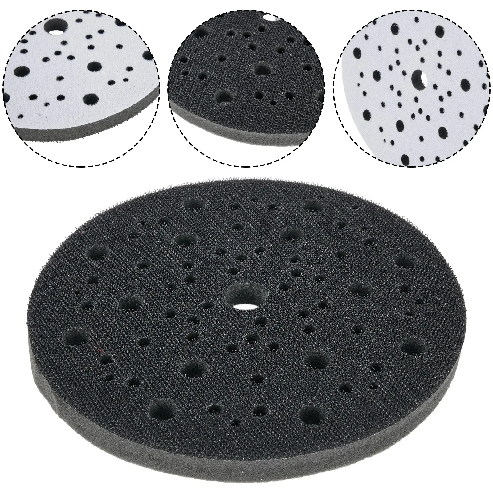 6inch 150mm 6-Hole Soft Spong Interface Pad Hook&Loop Buffer Sanding Disc Backing Pad Power Sander Polishing Grinding Tools