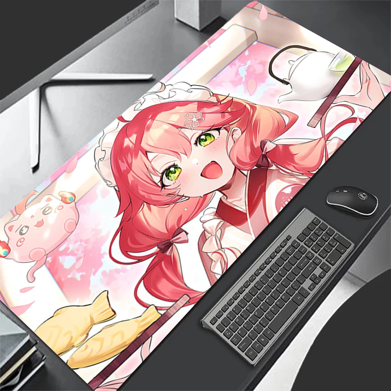Mousepad Computer Gaming Accessories HD Keyboard Pad Office PC Rubber H-hololive Sakura Miko Mouse Pad Decoracion Desk Mouse Mat